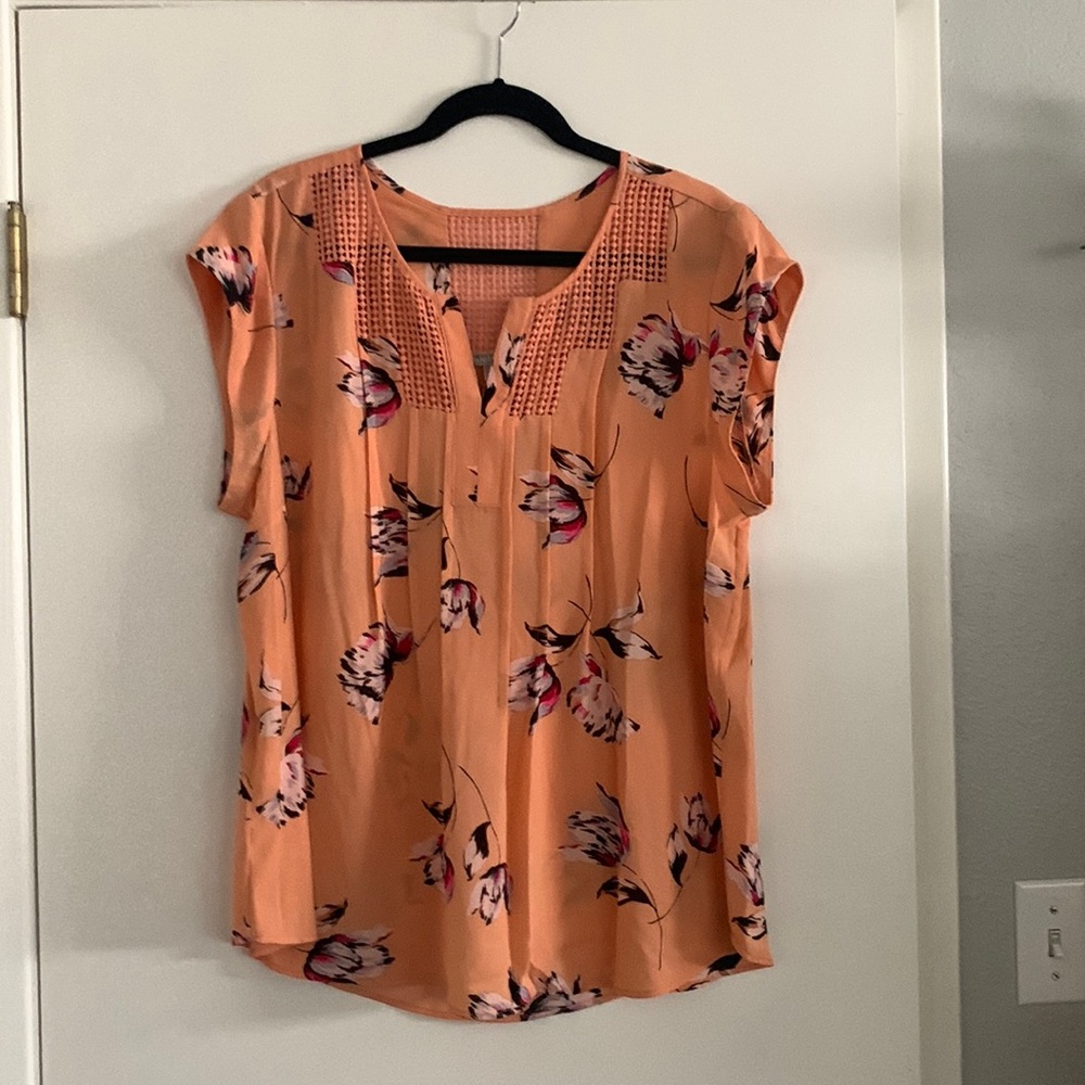 Orange floral shirt